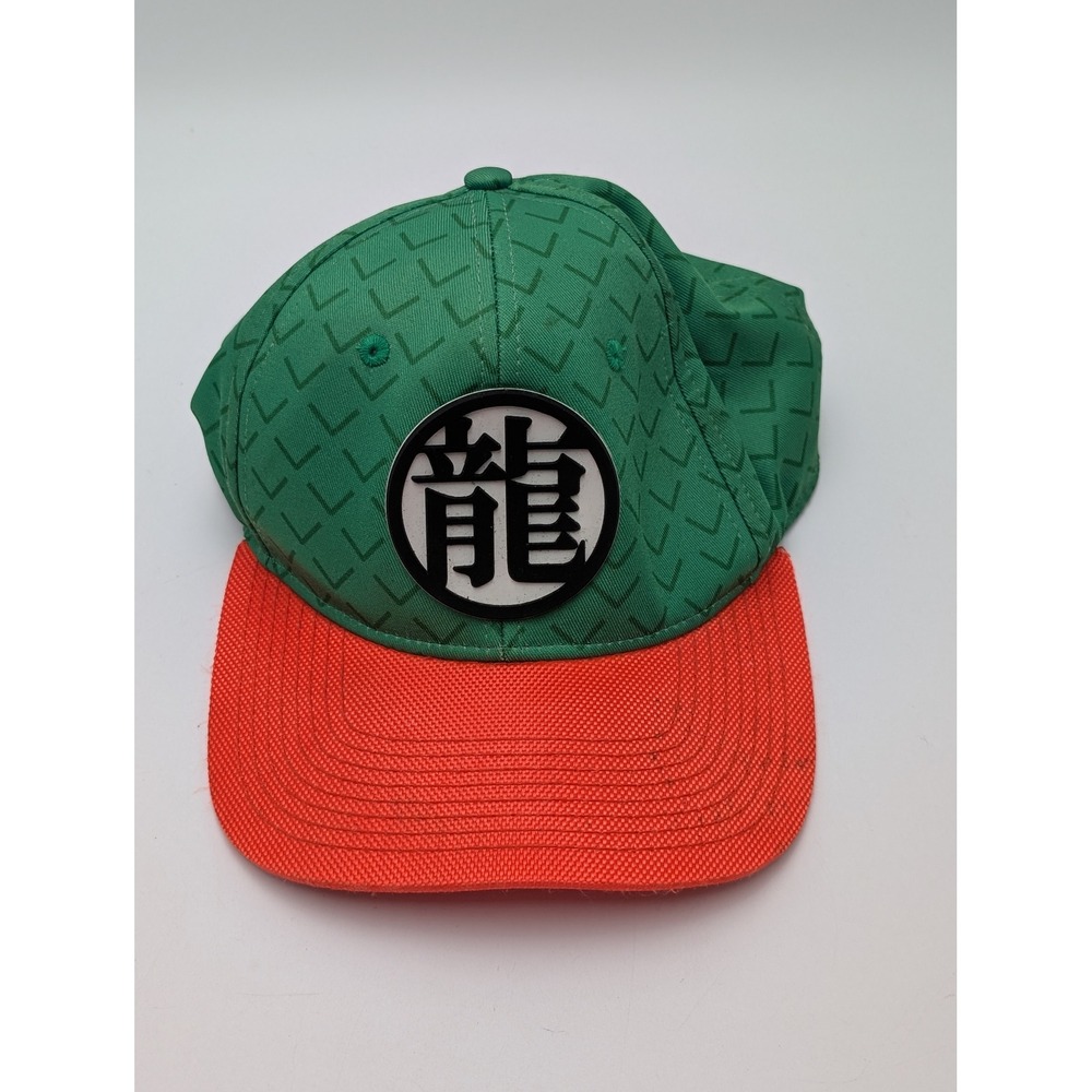 Dragon Ball Z Snapback Hat Green‎ Orange Kanji Logo Anime Adjustable Cap